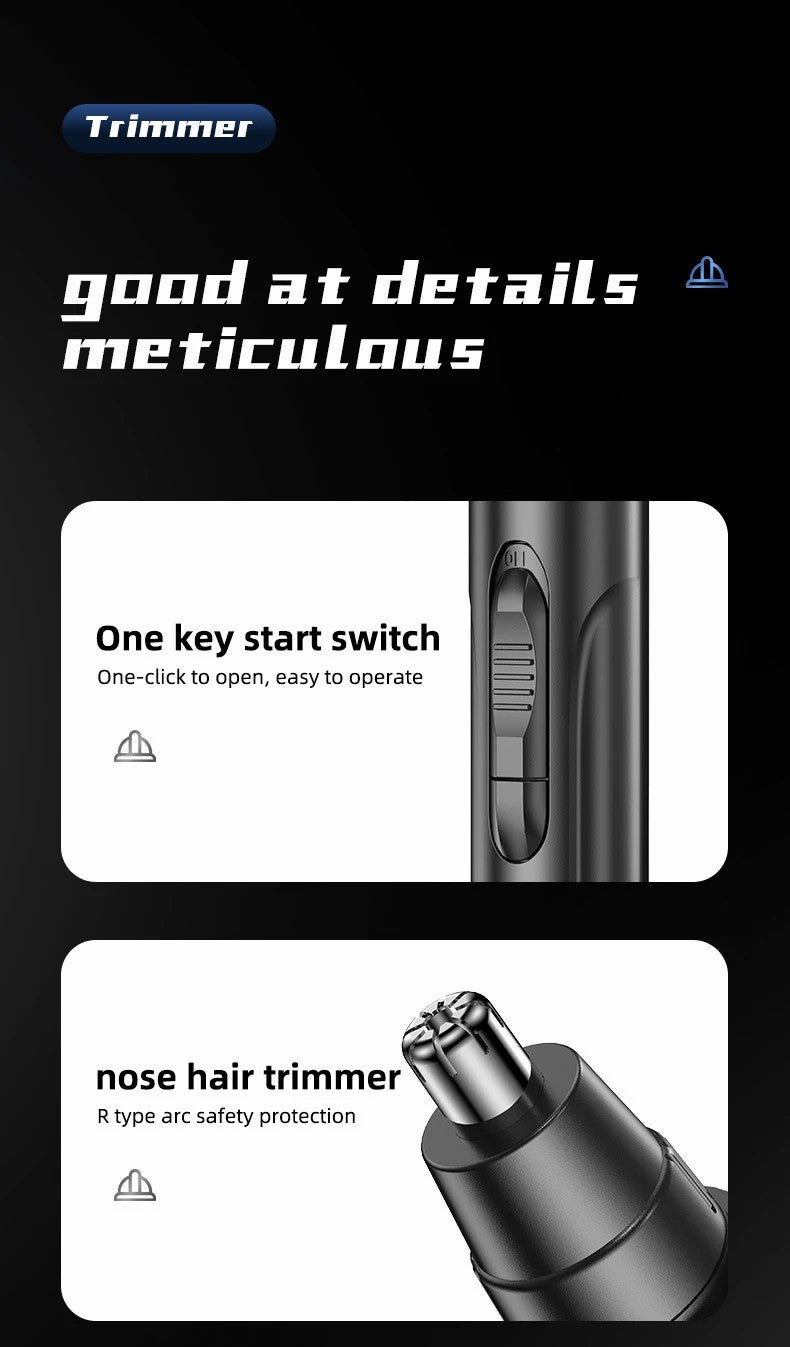 Kompaktowy, bezbolesny trymer do nosa i uszu, wykonany ze stali nierdzewnej, o nowoczesnym designie, idealny do precyzyjnej pielęgnacji.