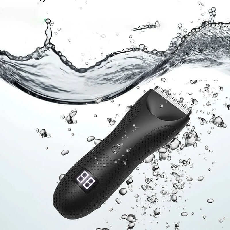 Wodoodporny trymer do ciała dla mężczyzn o ergonomicznym kształcie i wskaźnikiem LED, idealny do precyzyjnego i komfortowego golenia.