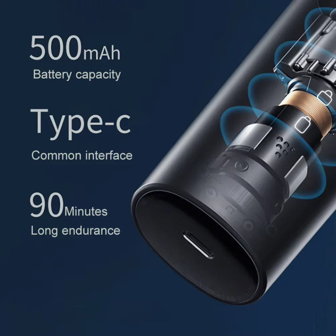 Akumulatorowy trymer do nosa i uszu, nowoczesny design, ergonomiczny, cichy, do precyzyjnej i komfortowej pielęgnacji.