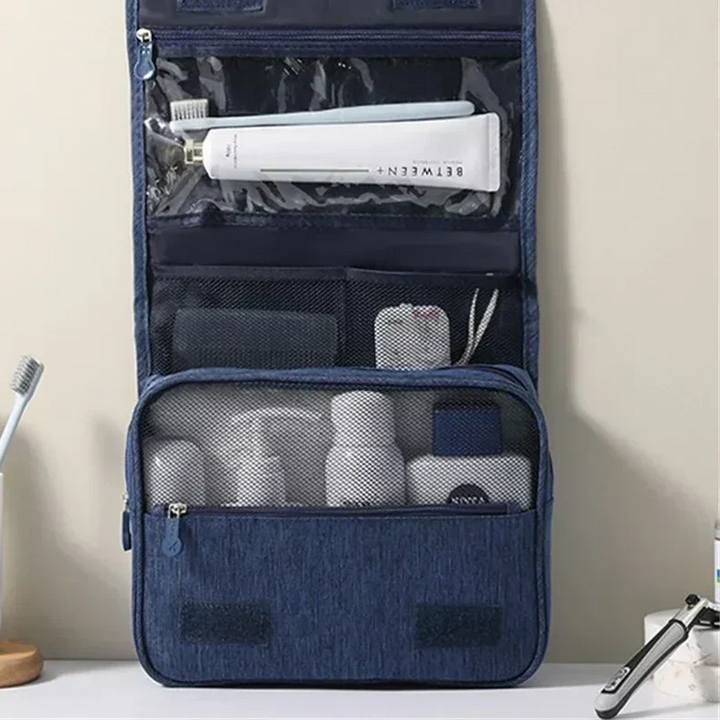 Wodoodporna kosmetyczka, kompaktowy i elegancki design z wieloma przegródkami, idealna na zorganizowaną podróż.