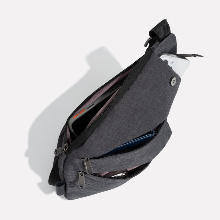 Wodoodporna torba crossbody unisex z systemem antykradzieżowym. Bezpieczna saszetka podróżna.