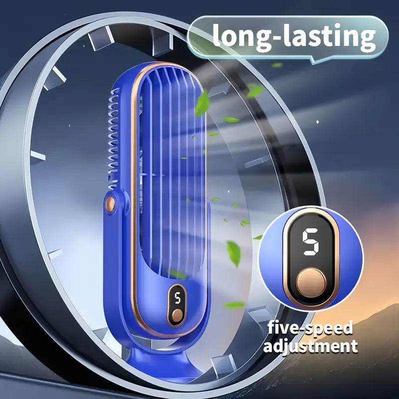 Przenośny kompaktowy wentylator klimatyzator z podwójnym silnikiem i ładowaniem USB, elegancki biały design, idealny w podróży.