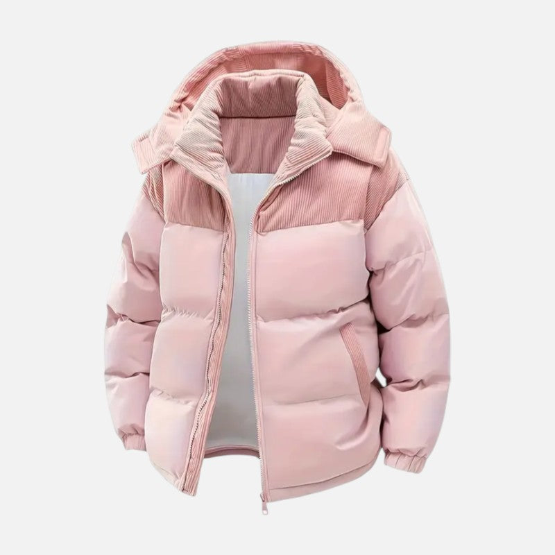 Zimowa kurtka unisex z odpinanym kapturem, wielokolorowa