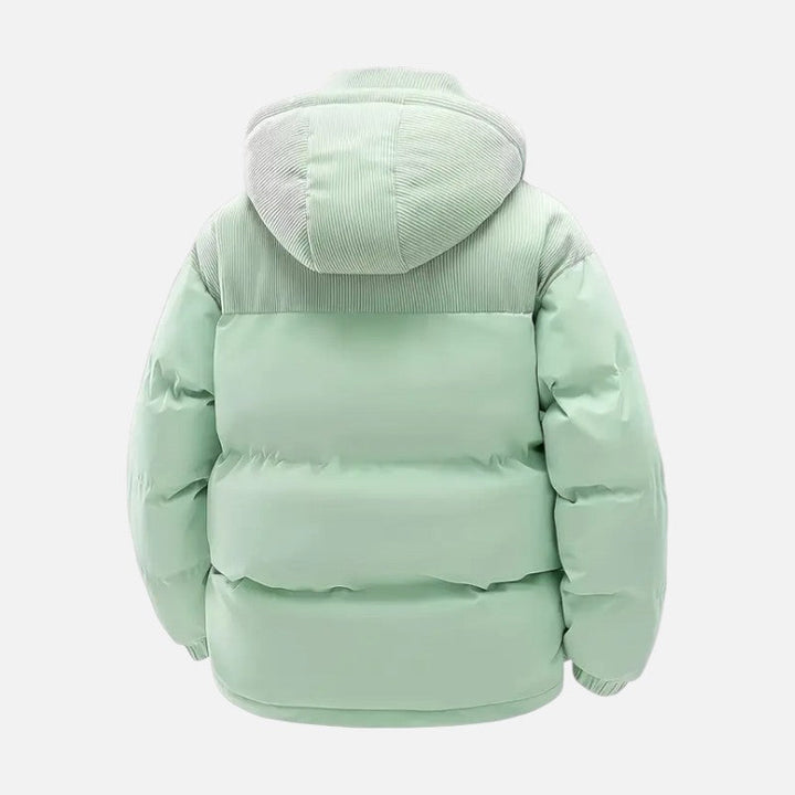 Modna kurtka zimowa, unisex, kolorowe bloki