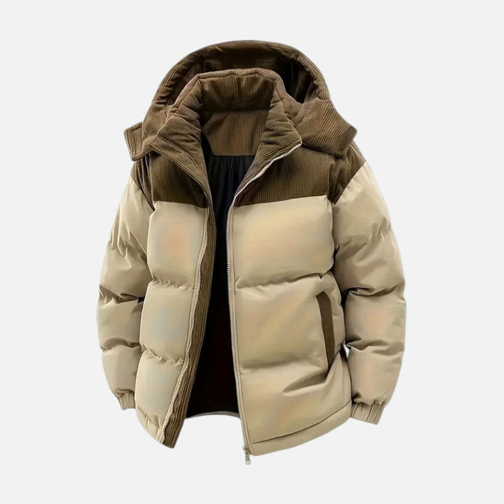 Kurtka pikowana na zimę, unisex, z odpinanym kapturem