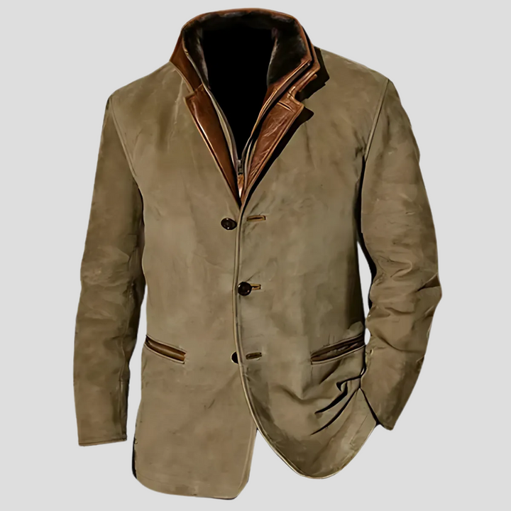 Męska kurtka retro z kontrastowym kołnierzem, styl vintage dla mężczyzn, odzież na wiosnę i jesień, dostępne rozmiary S-5XL.